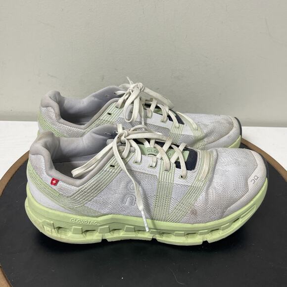 On Cloudstratus Running Shoes Women 9‎ White Green CloudTec Cushioned - Picture 1 of 12